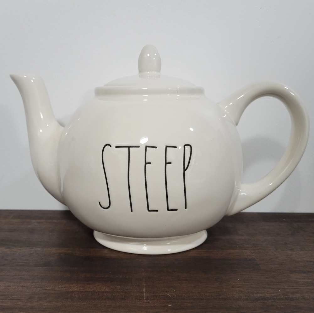 Rae Dunn Ceramic Teapot with 'Steep' Design